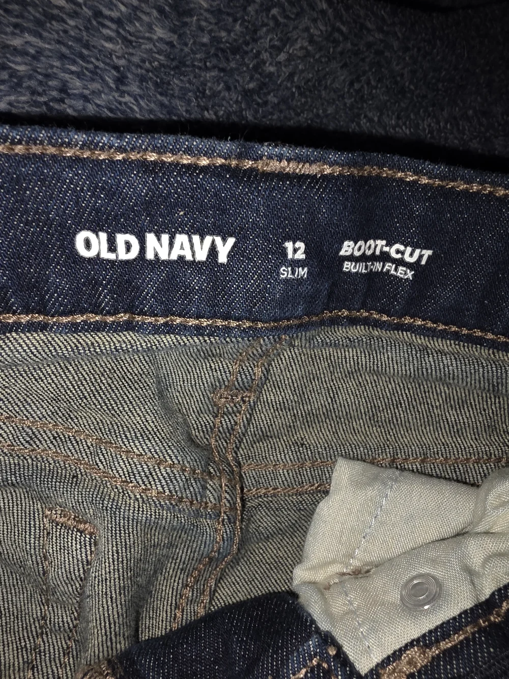 Old Navy Dark Blue Kids Jeans - Straight Leg Size 12 Slim